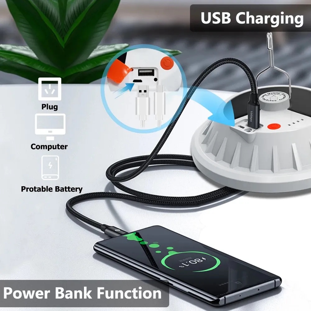 Bóng đèn LED sạc USB siêu sáng NOVA Đèn cắm trại năng lượng mặt trời ngoài trời di động Đèn khẩn cấp Điều khiển từ xa thông minh Đèn chống nước
