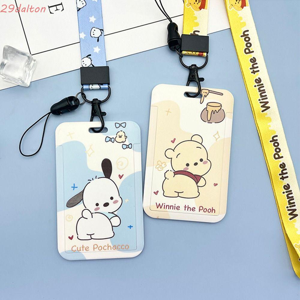 Chủ thẻ dalton pachacco dễ thương cho phụ nữ chủ thẻ có dây buộc dây đeo chìa khóa chủ thẻ xe buýt thẻ tín dụng id thẻ bìa lưu trữ thẻ