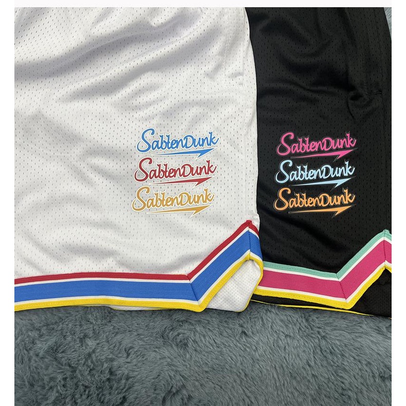 Unisex quần short lưới hai lớp chất lượng cao của mỹ có dây kéo túi xu hướng chữ in bóng rổ trên đầu gối quần ngắn khô nhanh màu trắng \ đen \ xám \ navy \ màu xanh lam