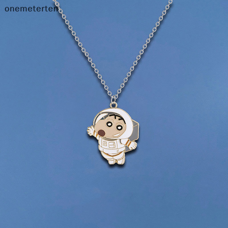 Rten kawaii phi hành gia bút chì màu shin chan vòng cổ ins phong cách hip hop trẻ em vui nhộn mặt dây chuyền hoạt hình đa năng cho nam giới nữ dây chuyền áo len n