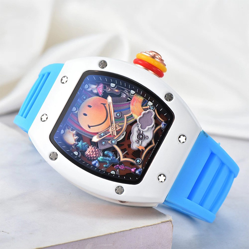 Đồng Hồ Mặt Cười Dây Sứ Trong Suốt Thời Trang Cho Nam
