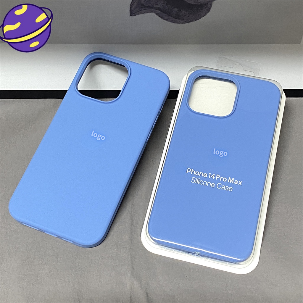 Ốp Silicon Azure Blue Apple 15 Cho IPhone 16 15 14 13 12 11 Pro X XS Max 6 7 8 14 15 16 Plus XR Vỏ M