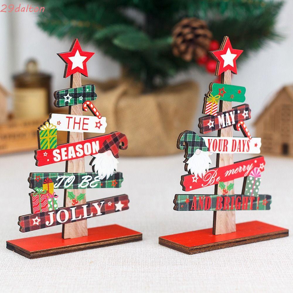 Dalton cây thông noel trang trí bằng gỗ santa claus gift diy crafts xmas desktop decor