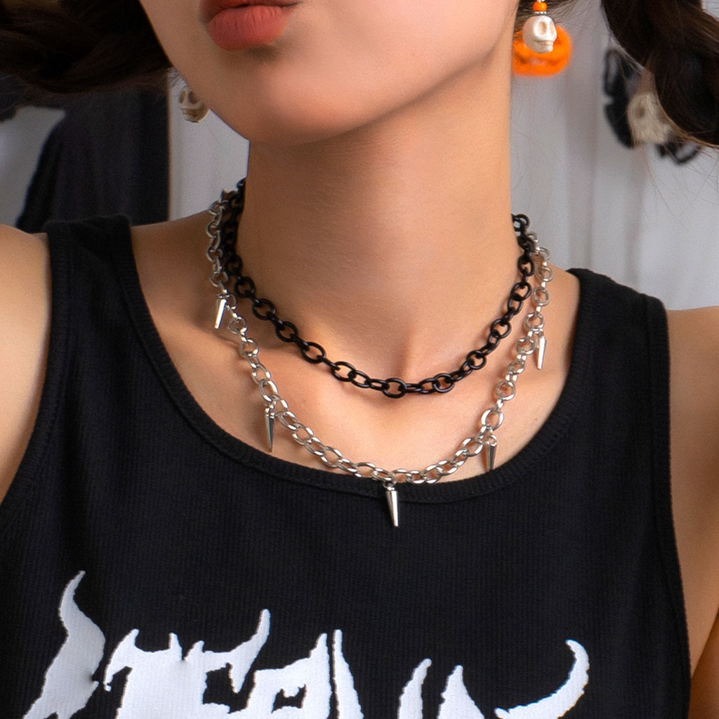Vòng Cổ Choker Đính Đinh Tán Phong Cách Punk Hip Hop Tối Giản Thời Trang Cho Nam Và Nữ