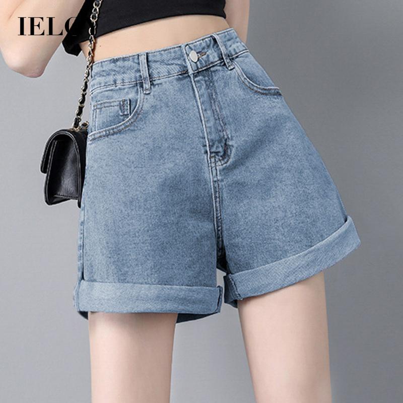 IELGY Quần ngắn ống rộng Lưng Cao Tôn Dáng Hợp Thời Trang Cho Nữ
