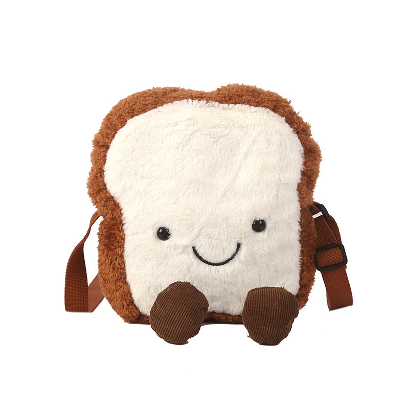 Túi Đeo Chéo Hình Bánh Mì Nhồi Bông Dễ Thương Phong Cách Hàn Quốc