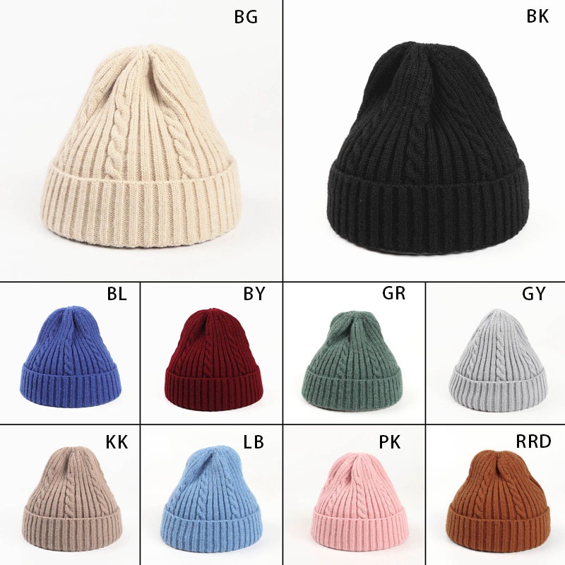 Mũ Len Mềm Màu Trơn Giữ Ấm Mùa Đông Thời Trang Cho Nam Nữ