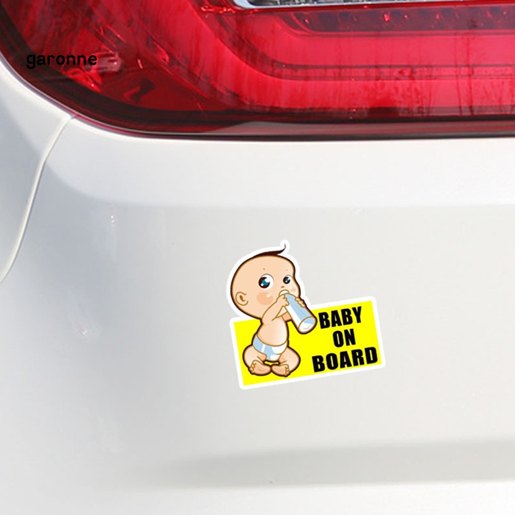 Miếng Dán Phản Quang Họa Tiết Hoạt Hình Baby on Board Trang Trí Kính Chắn Gió Xe Hơi