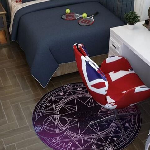 Thảm Trải Sàn Hình Tròn Họa Tiết Hoạt Hình Sakura