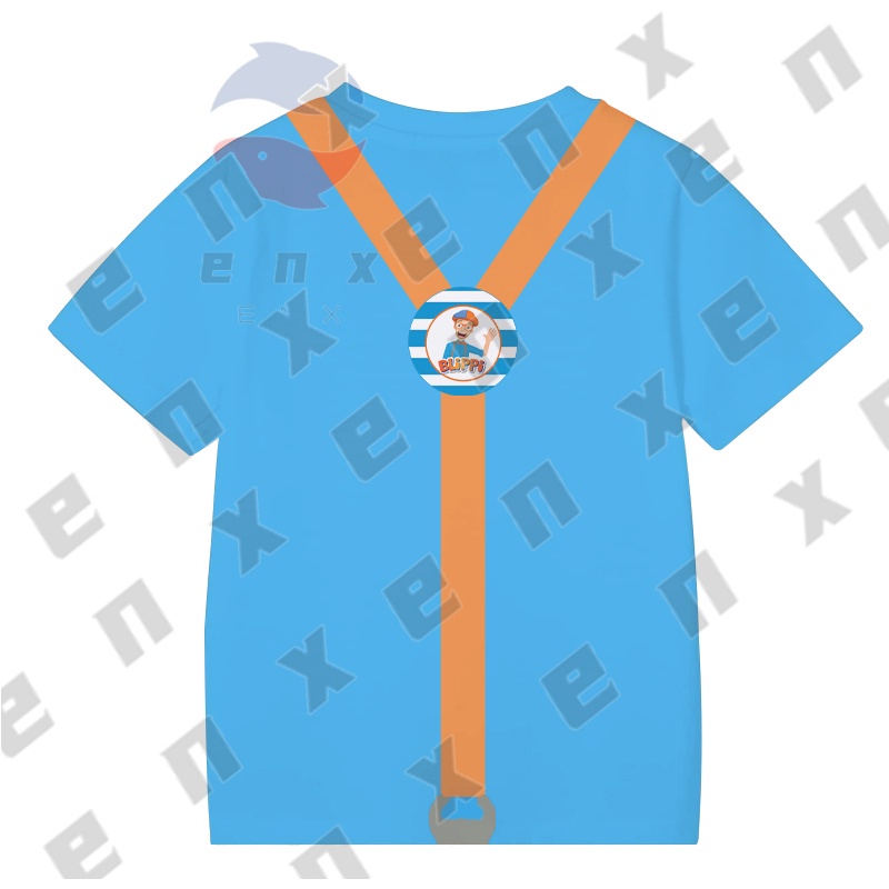 Áo Sơ Mi Ngắn Tay Hóa Trang Nhân Vật Blippi Đáng Yêu Cho Bé