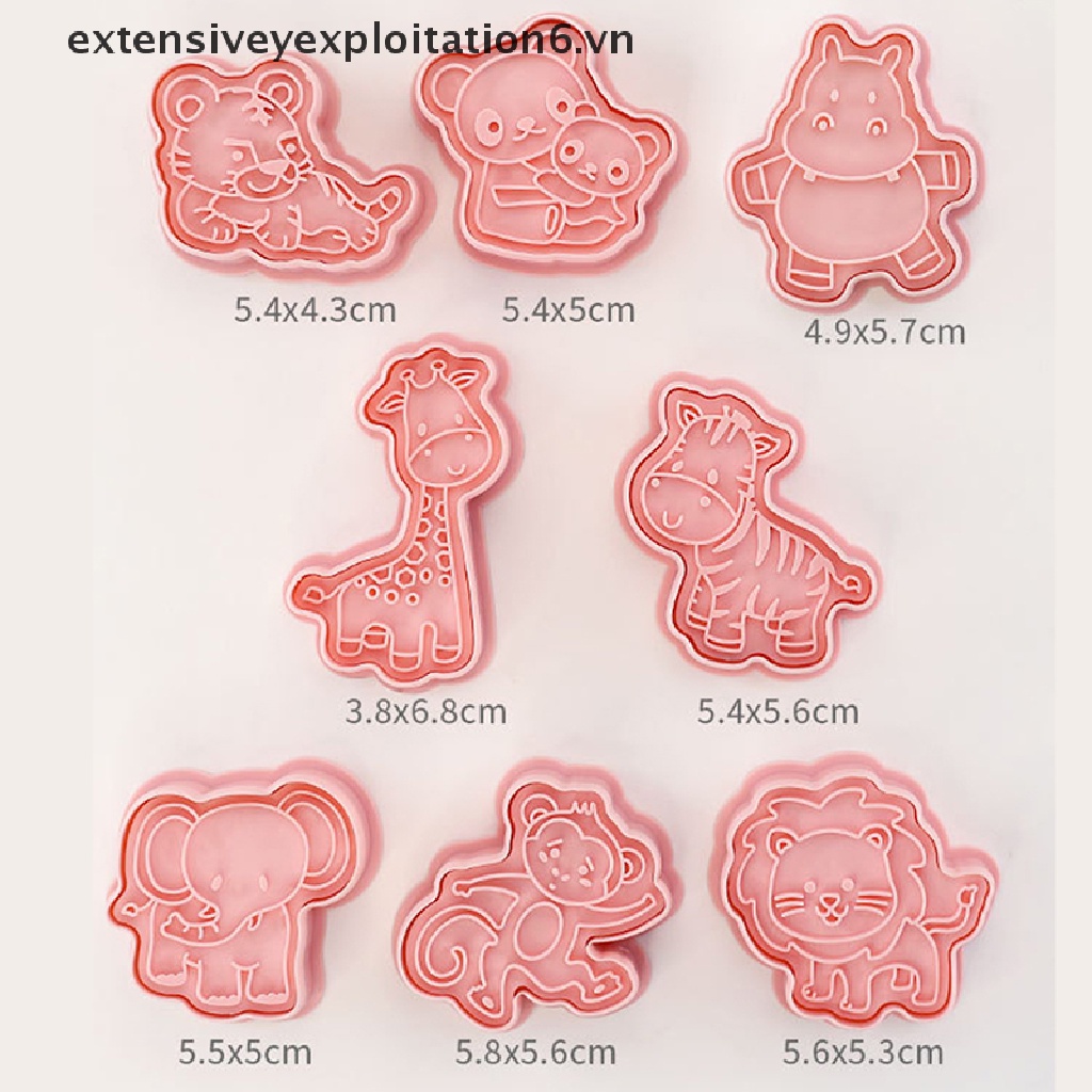 Bộ 8 Khuôn Cắt Bánh Quy Hình Động Vật Dễ Thương