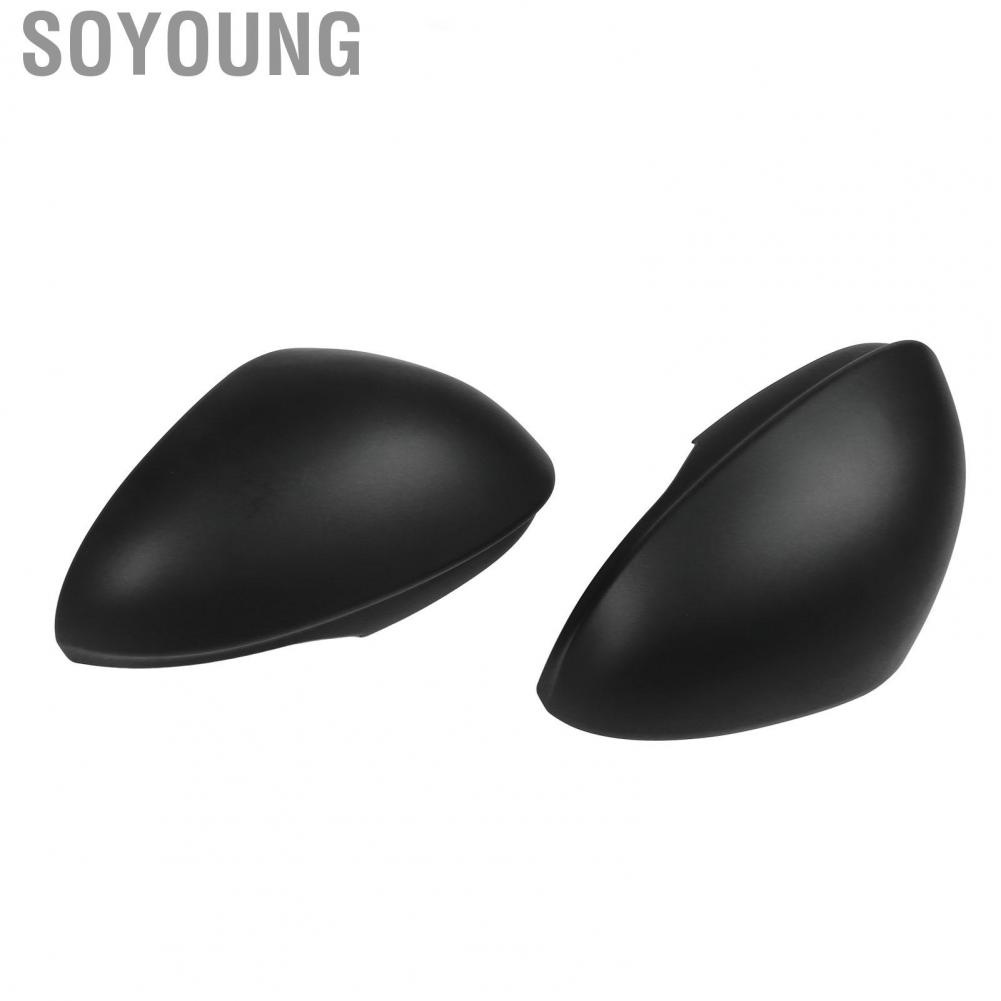 Soyoung Exterior Mirror Cover Protector  Rearview Decoration Impact Proof Crack Durable Easy Installation Matte Black for Car