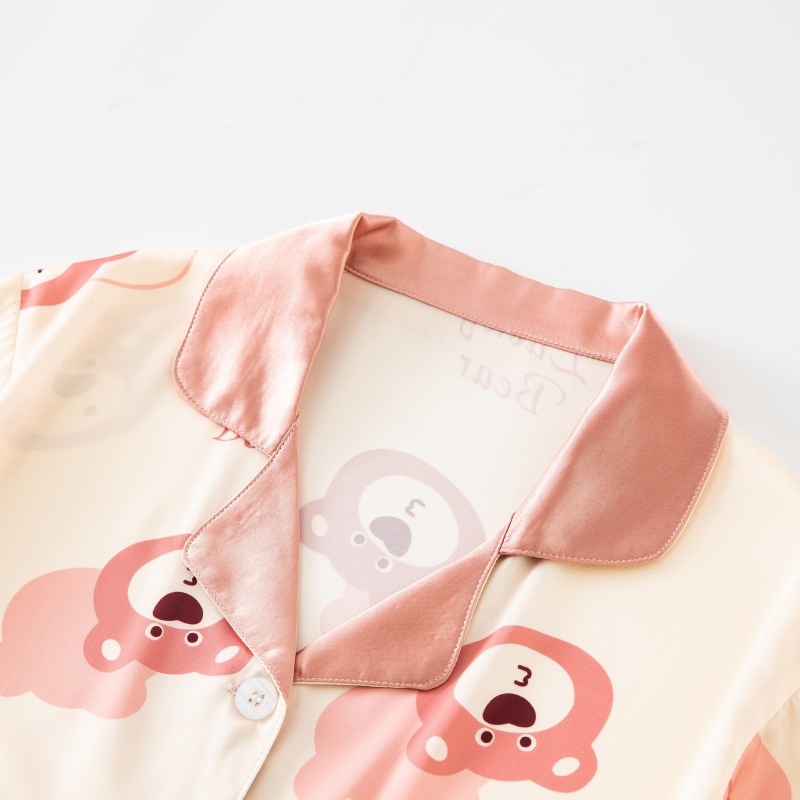 Gấu dâu Lotso Bộ Đồ Ngủ Ngắn Tay Họa Tiết Hoạt Hình Theo Phong Cách Mùa Hè Dành Cho Bé Gái
