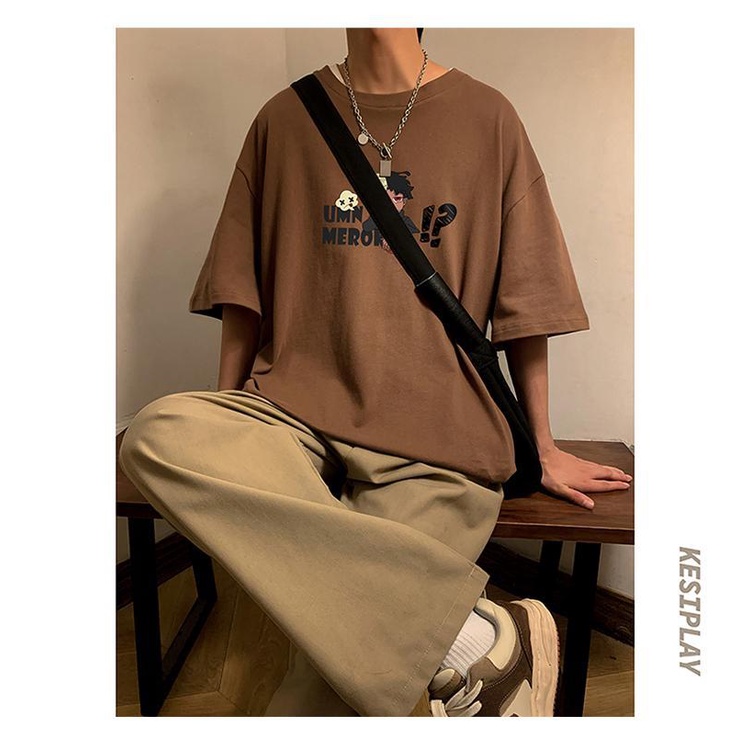 Áo Thun Tay Ngắn Dáng Rộng Phong Cách Hip Hop Đường Phố Mỹ Plus Size Cho Nam