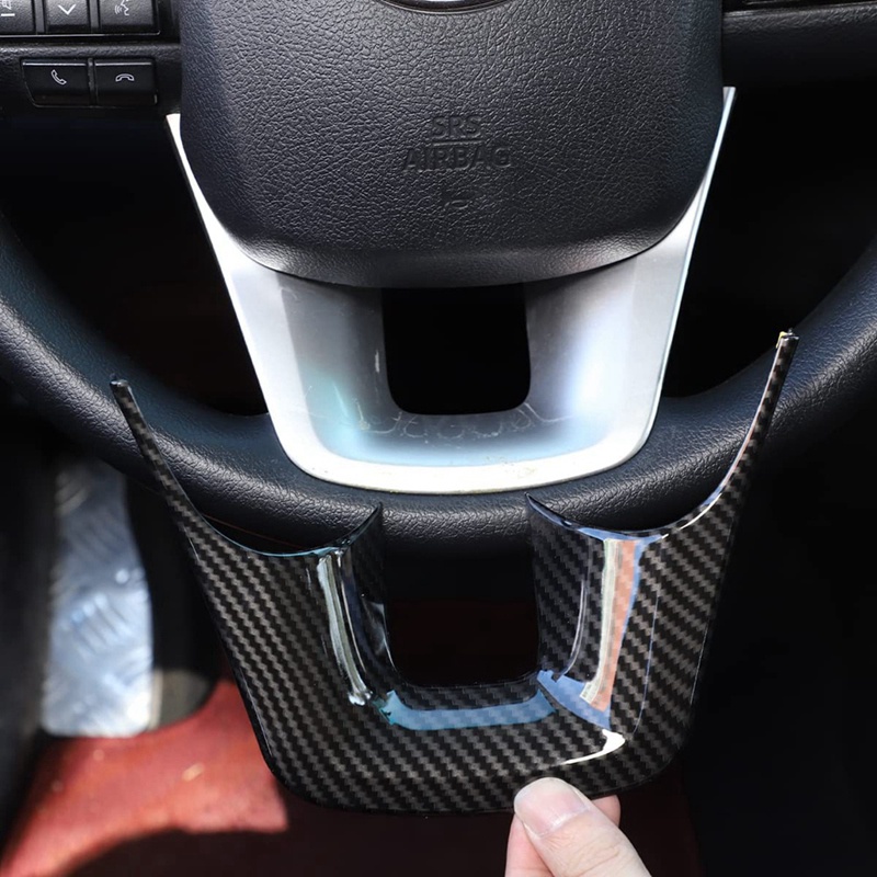 1 Viền Bọc Vô Lăng Xe Hơi Bằng ABS Họa Tiết Sợi Carbon Sang Trọng Cho Toyota Fortuner 2016-2022