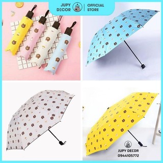 Ô dù gấp gọn che nắng mưa họa tiết hoạt hình gấu dễ thương chống tia uv -dù cầm tay xếp gọn đi ngoài trời