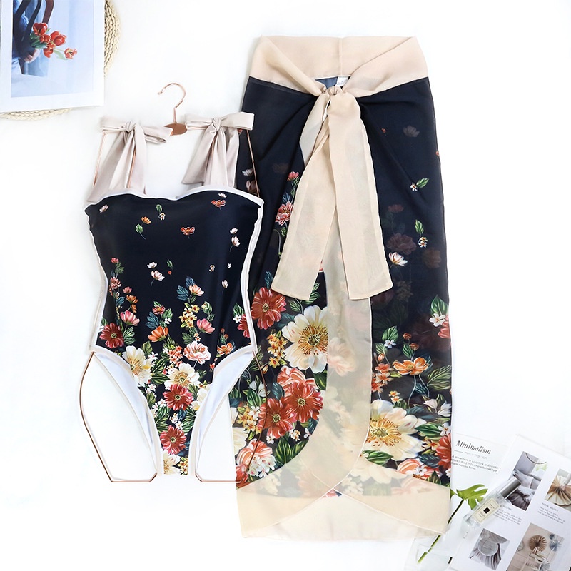 Bộ Đồ Bơi Plus Size Bằng Polyester In Họa Tiết Phong Cách Retro Cho Nữ