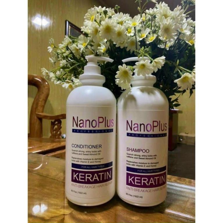 Cặp Dầu Gội Xả Siêu Thơm Siêu Mượt Tóc Nano PLus Collagen 2000ml!