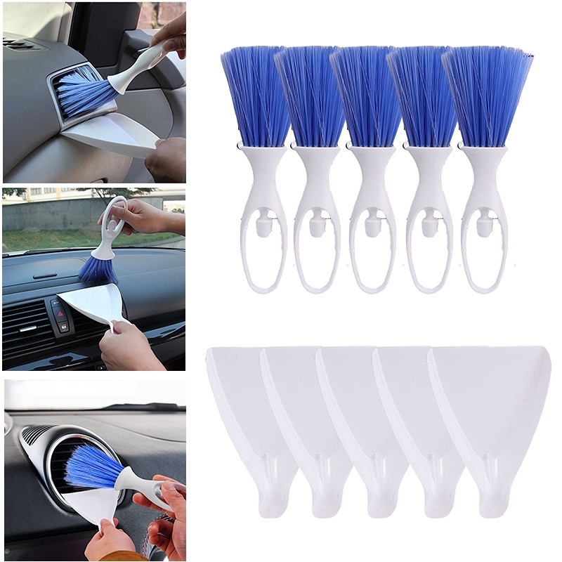 1 Bộ Cọ Vệ Sinh Khe Hở Ghế Ngồi Xe Hơi / Bàn Phím Máy Tính Đa Năng Hình Thiên Thần Màu Xanh Dương