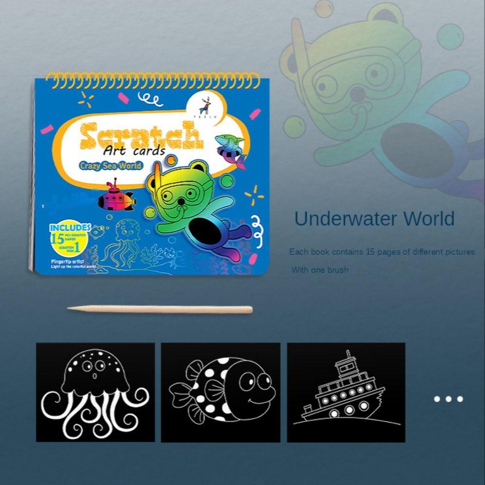 Bộ Đồ Chơi Giấy Cào Móng Nghệ Thuật Thủ Công Diy Dành Cho Trẻ Em