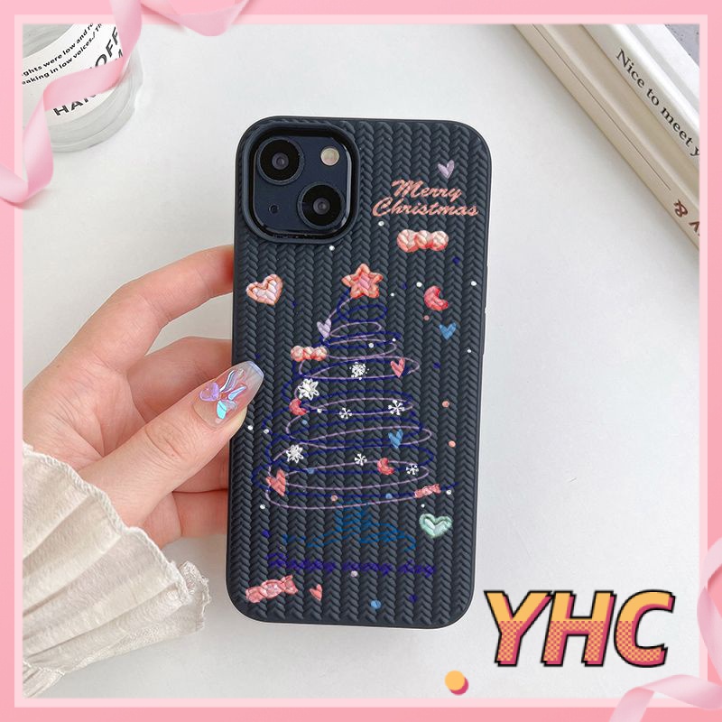 ốp lưng iphone Đơn giản dòng Giáng sinh cây mềm silicone trường hợp dệt kim trường hợp điện thoại di động Cho iphone 6 / 6S / 6splus / se / 7 / 7plus / 8 / 8plus / X / xs / xsmax / 11 / 12 / 13 / 14 / Plus / pro / pro max-610