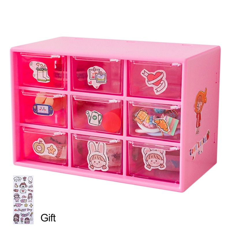 Hộp Đựng Đồ Để Bàn Dạng Ngăn Kéo Margot3 Kèm Sticker Dán Tiện Dụng