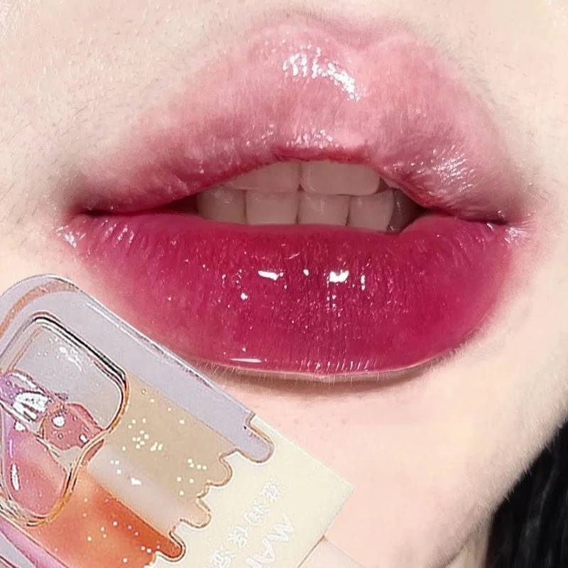 Son Bóng Dạng Lỏng Dưỡng Ẩm Chống Thấm Nước Thiết Kế Hình Que Kem Dành Cho Nữ