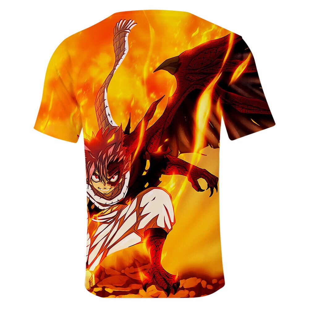 Áo Thun In Họa Tiết Fairy Tail Thời Trang Cho Tuổi Teens Natsu Dragneel