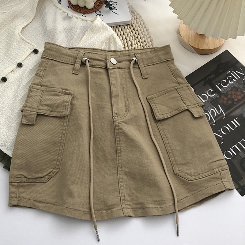 IELGY  Chân váy jean Lưng Cao Chống Trượt Phong Cách Hàn Quốc Thời Trang Mùa Hè Cho Nữ