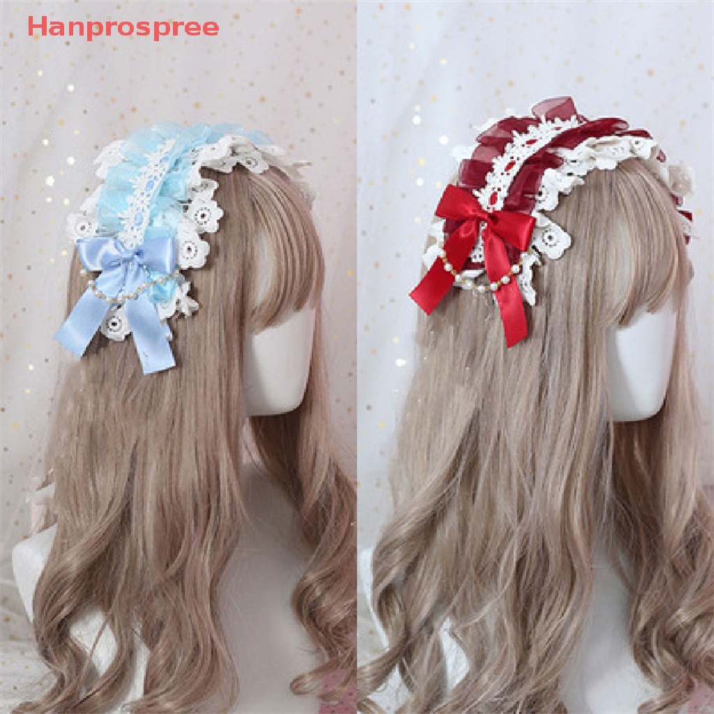 Băng Đô Cài Tóc Phối Ren Thắt Nơ Phong Cách lolita Nhật Bản