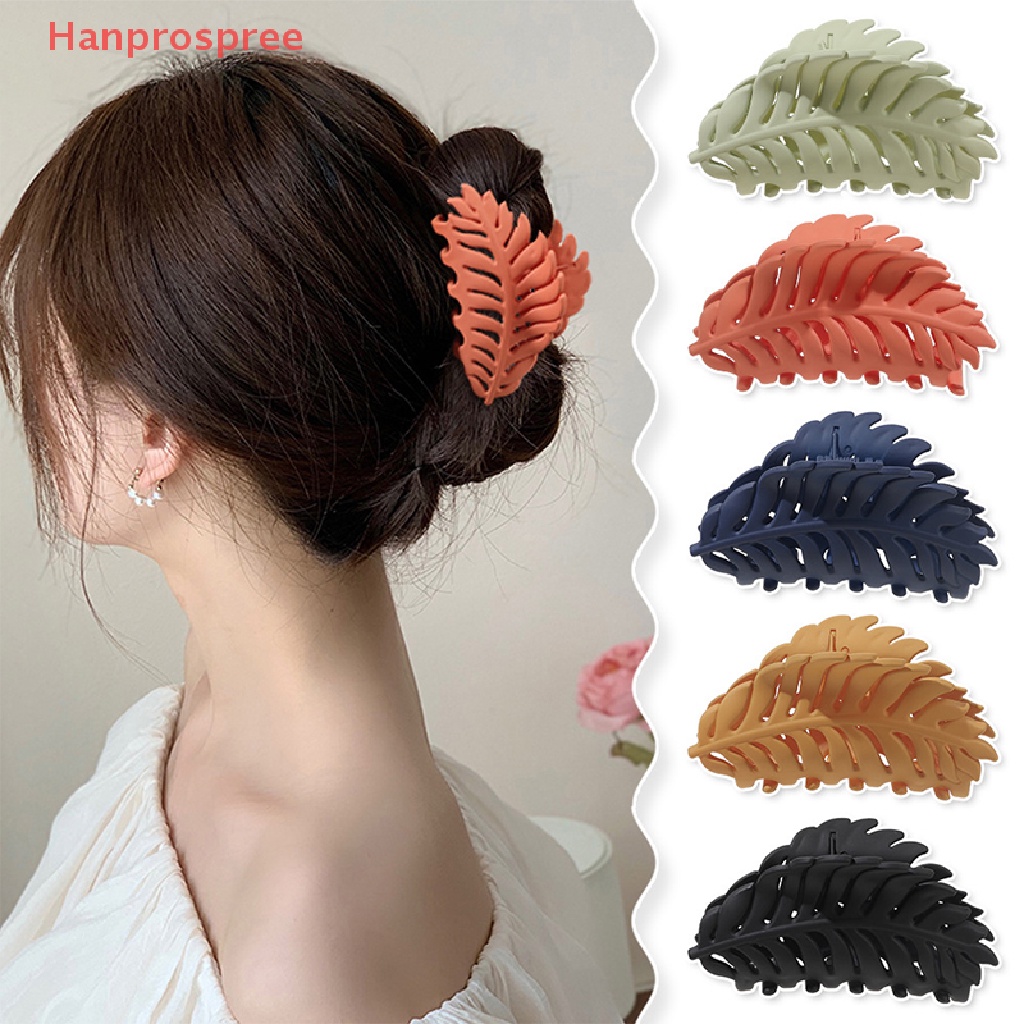 Kẹp Tóc Hình Chiếc Lá Màu Trơn Thời Trang Cho Nữ