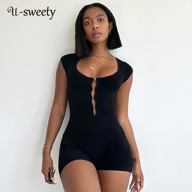 Jumpsuit Sát Nách Cổ Chữ U Màu Trơn Thời Trang 2023 Cho Nữ | BigBuy360 - bigbuy360.vn