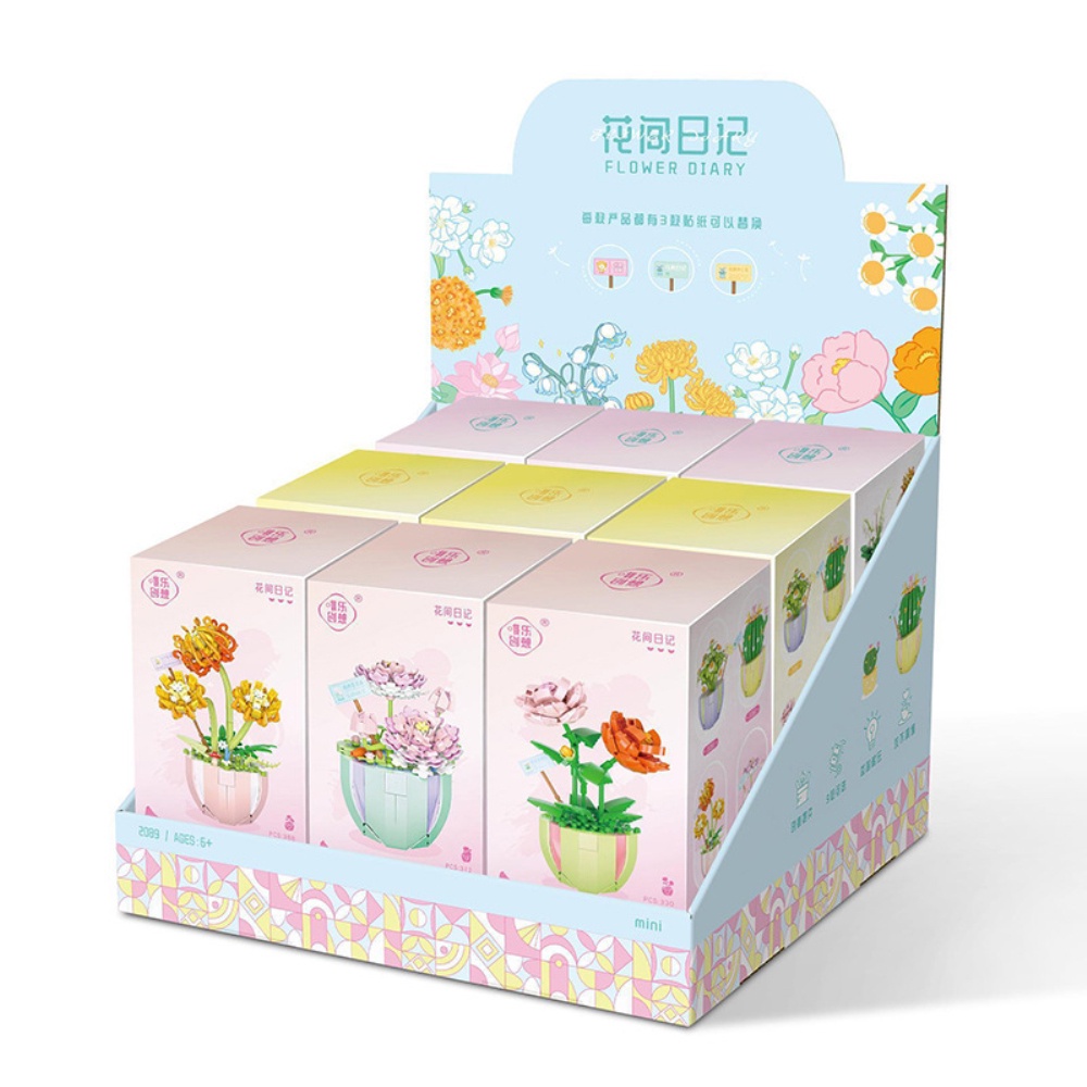 ♫Weile Flower Lego Bó Hoa Hạt Nhỏ Sáng Tạo Đồ Trang Trí Để Bàn Cây Trồng Trong Chậu Quà Tặng Ngày Lễ   Nhân Đồ   Khối Xây Dựng Lắp Ráp