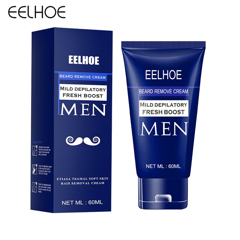 Eelhoe Kem Tẩy Lông 60Ml Kem Tẩy Lông Râu Và Lông Ngực Toàn Thân Cho Nam Dụng Cụ Tẩy Lông Sáp Ong Tẩy Lông-Ampe