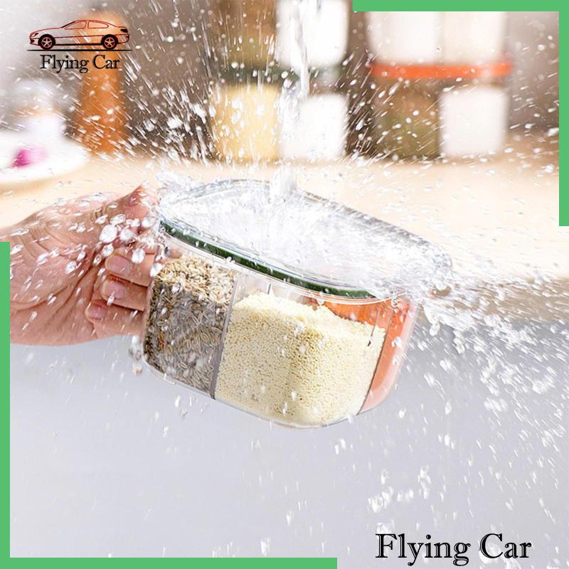 Hộp Đựng Gia Vị 4 Ngăn Có Nắp Đậy Tiện Dụng