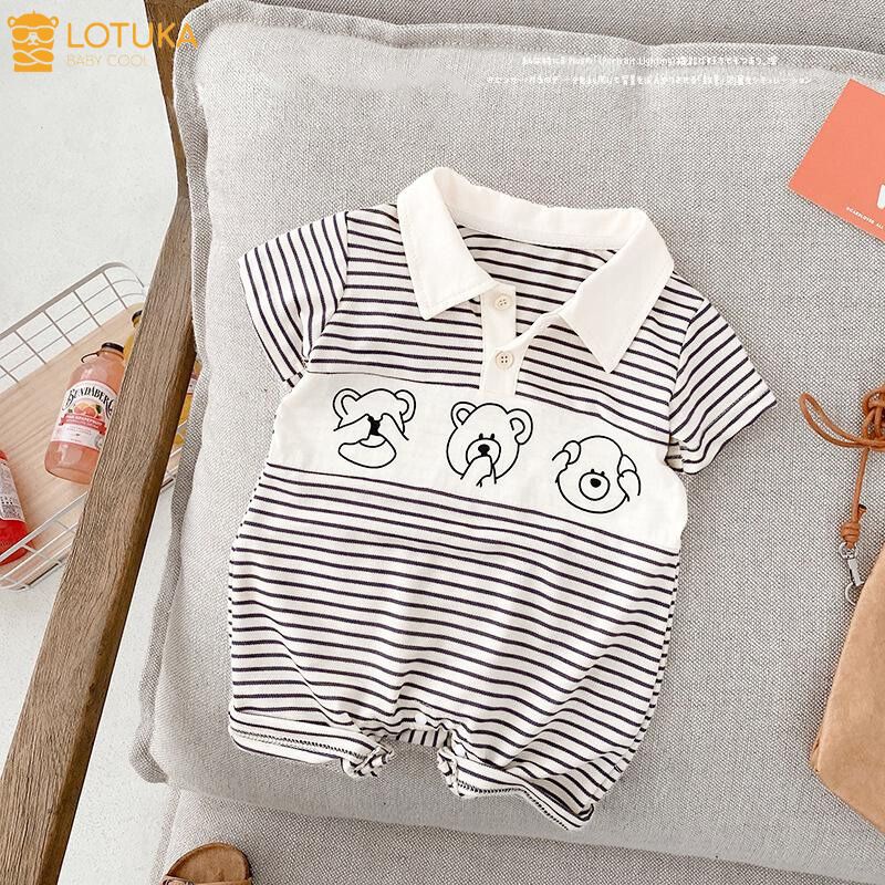 Body Đùi Kẻ Sọc LOTUKA, BodySuit Mùa Hè Cho Bé Trai Bé Gái, Chất Thun Lạnh Mềm Mát Size 3-12kg