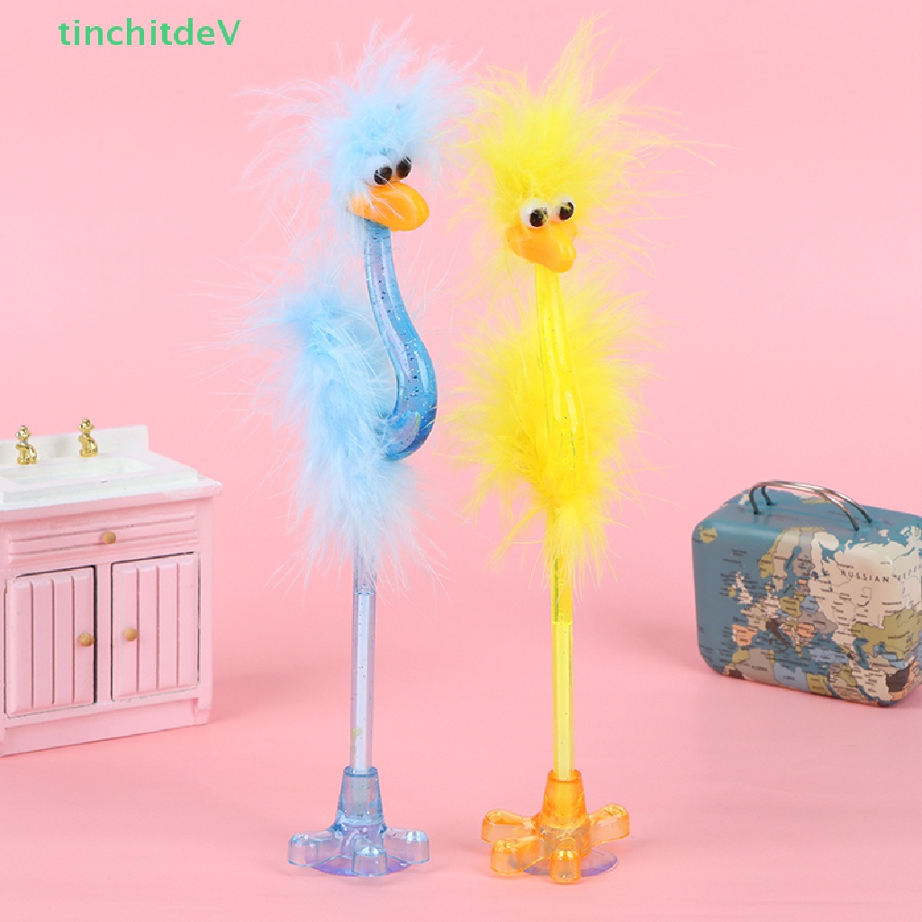 Bút Bi Ngòi 0.7mm Hình Đà Điểu Hoạt Hình Màu Xanh Dương Sáng Tạo Cho Học Sinh / Văn Phòng