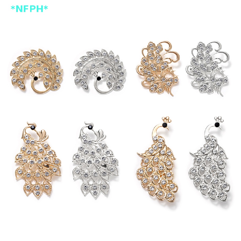 Ghim Cài Áo Hình Chim Công Đính Đá Nhân Tạo Thời Trang Mới