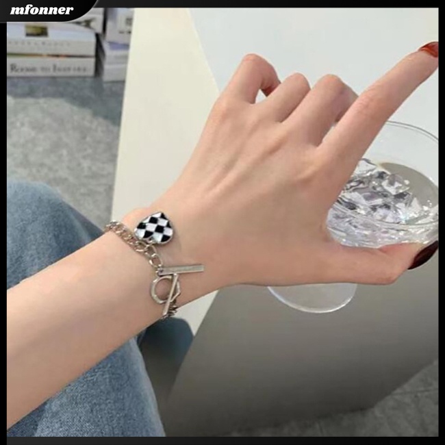 Vòng Tay Mặt Hình Bảng Đen Trắng Phong Cách Cổ Điển Cho Nam Và Nữ