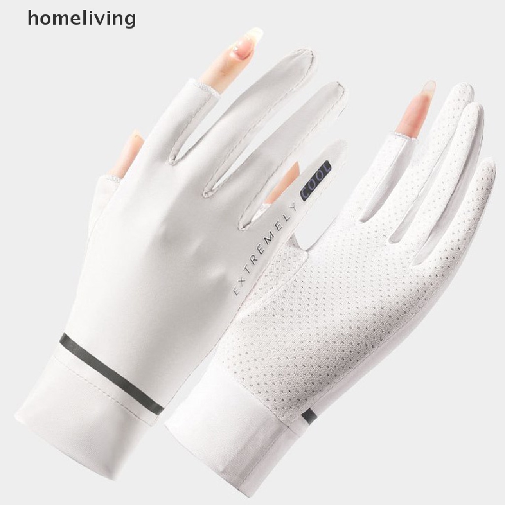 Găng Tay Lụa Lạnh Mỏng Thoáng Khí Chống Trượt Có Thể Chạm Màn Hình Cảm Ứng Bảo Vệ Khỏi Tia Uv