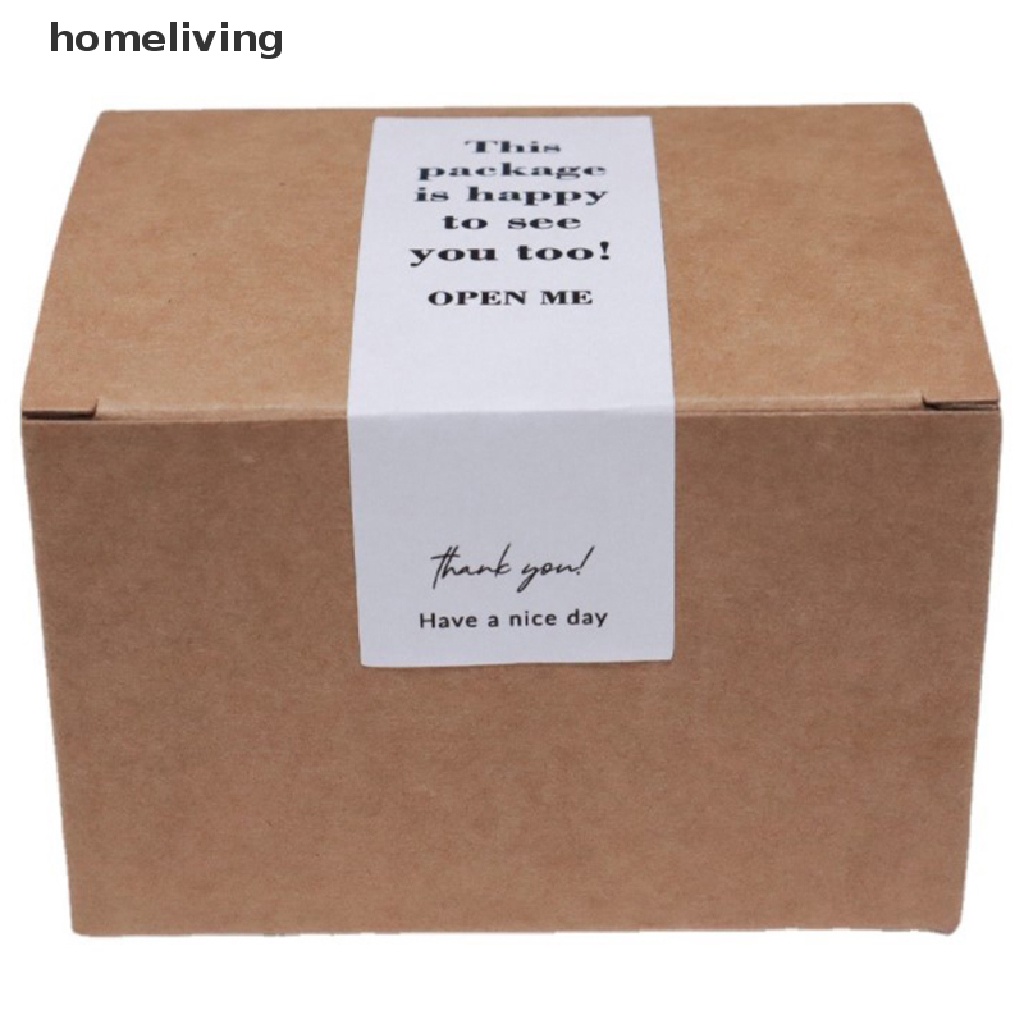 Cuộn 100 Miếng Dán Trang Trí Hộp Quà In Chữ Thank You Xinh Xắn