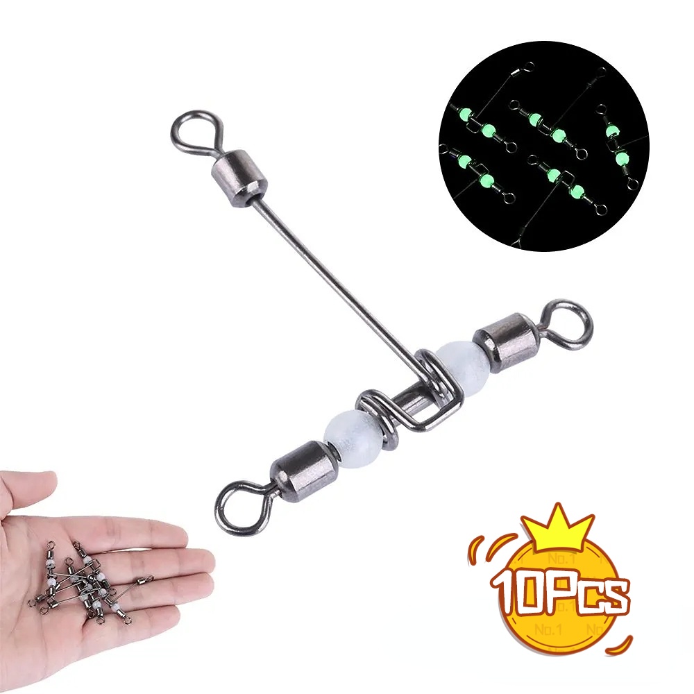 Set 10 Phụ Kiện Câu Cá Phát Quang Hình Chữ T 3 Chiều