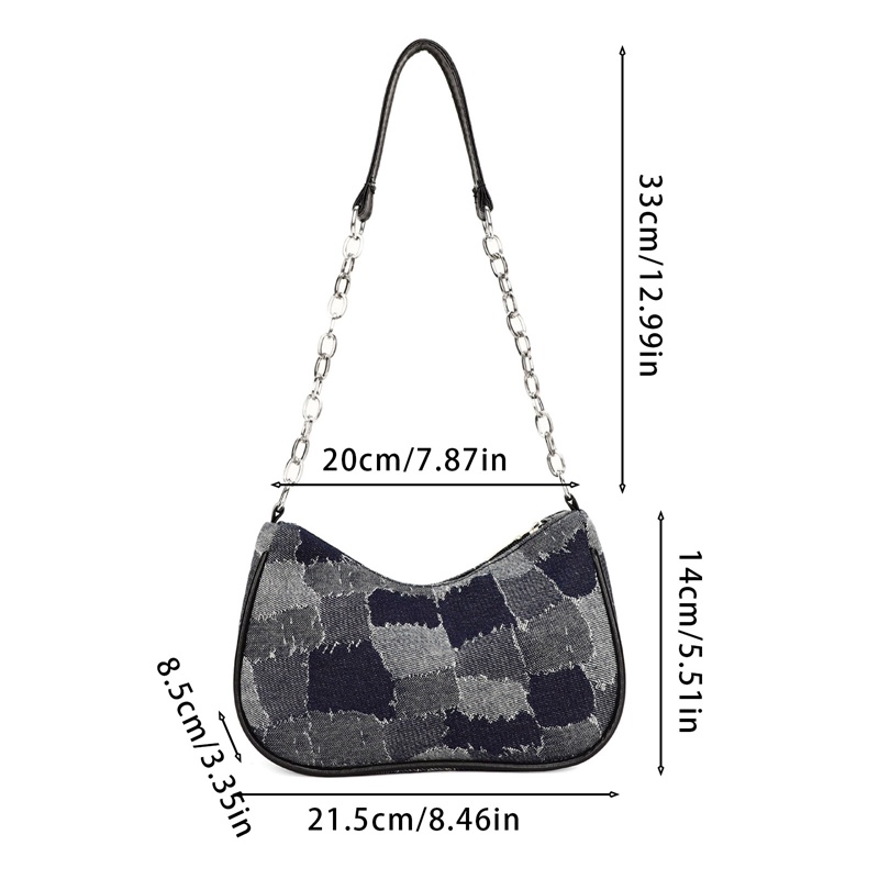 Túi Xách Denim In Họa Tiết Phong Cách Cổ Điển Thanh Lịch Dành Cho Nữ