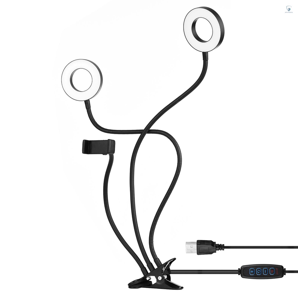 Vòng Đèn Led Andoer 3.5 Inch USB Mini 3 Chế Độ Sáng Với Giá Đỡ Điện Thoại Hỗ Trợ Live Streaming Video Online