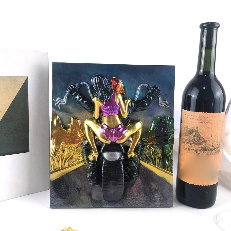 Khuôn Silicone Làm Nhựa Resin Treo Tường DIY Hình Cô Gái Lái Xe Mô Tô Trang Trí Nhà Cửa