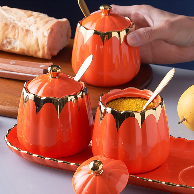 1 Bộ Hũ Đựng Gia Vị Trong Nhà Bếp Có Nắp Bằng Gỗ