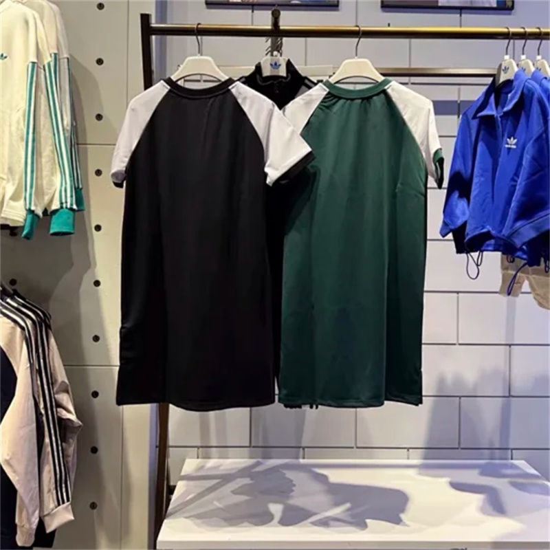 Chân Váy Chữ A Thêu Logo Adidas 100% Phối Màu Cá Tính Thời Trang Cho Nữ