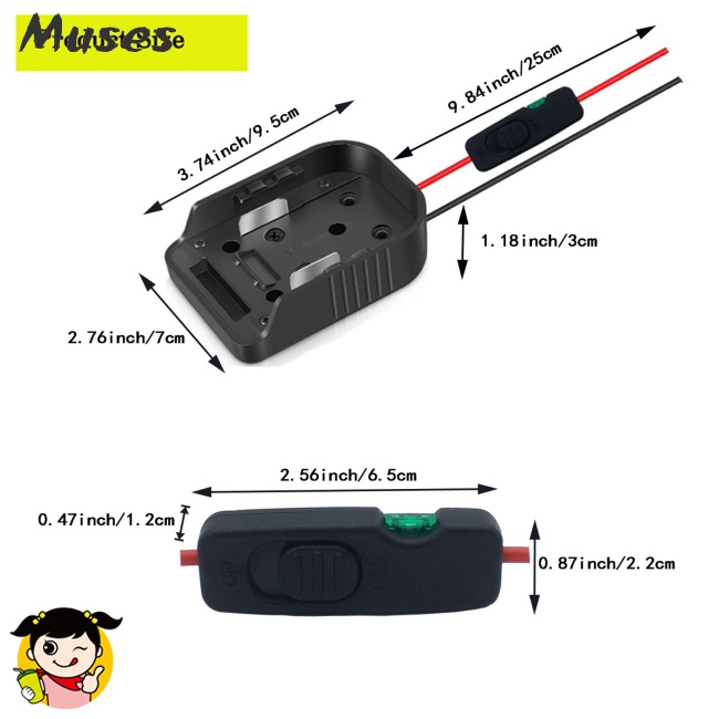 Bộ Chuyển Đổi Pin Kèm Cầu Chì Tương Thích Với Pin Makita Bosch Lithium