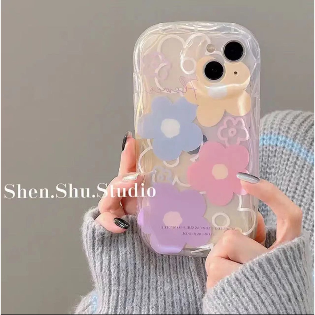 Ốp Điện Thoại TPU Mềm Chống Sốc Họa Tiết Hoa Cho Iphone 14 Plus 13 Pro Max 12 Mini 11 X Xs Xr 8 7