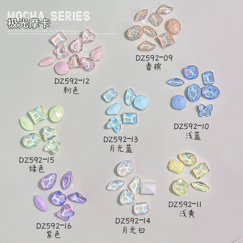 Túi 20 viên đá mix nhiều size, hình dạng, trang trí nail